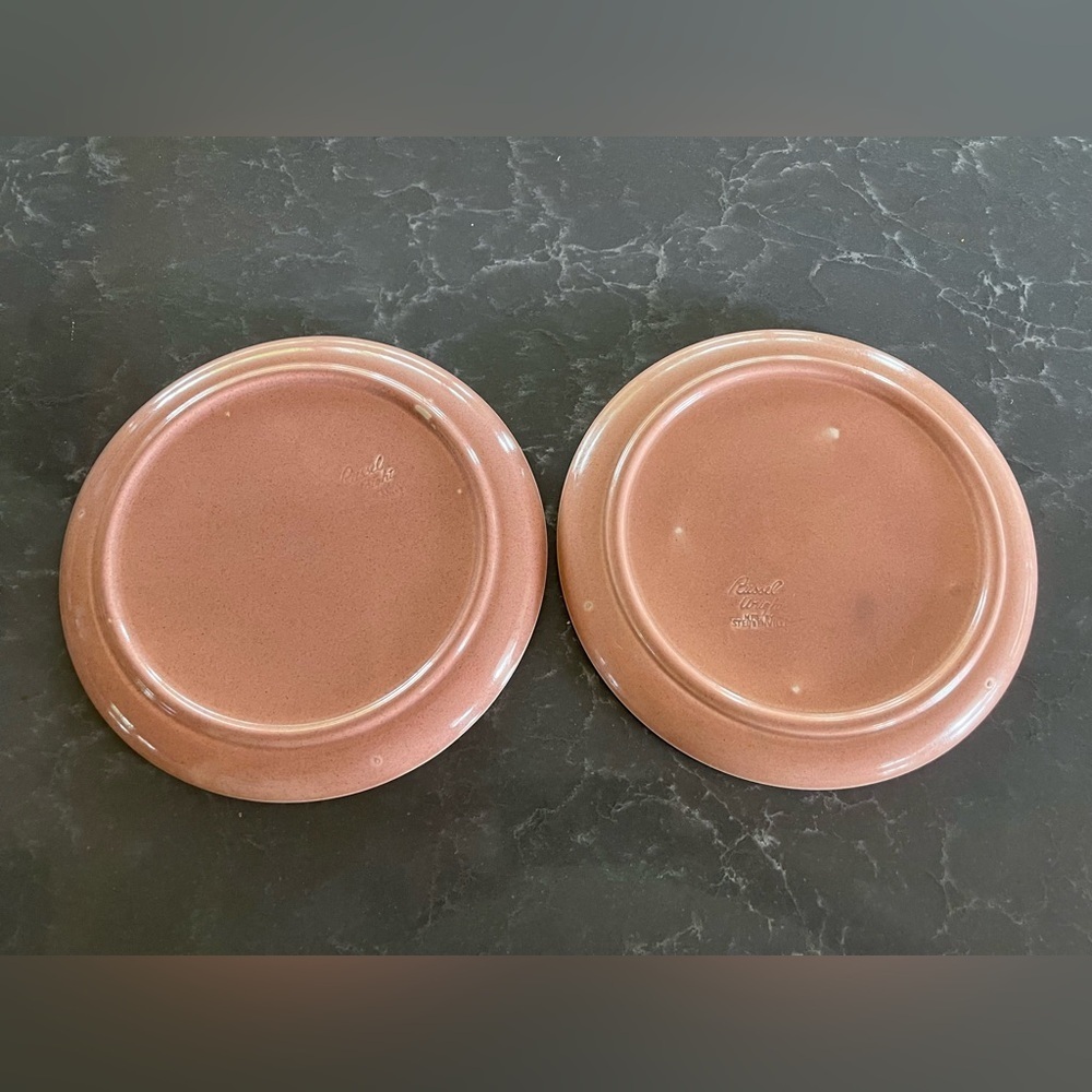 Russel Wright American Modern 10” Plates- 2- in Coral/Peach - Picture 2 of 3